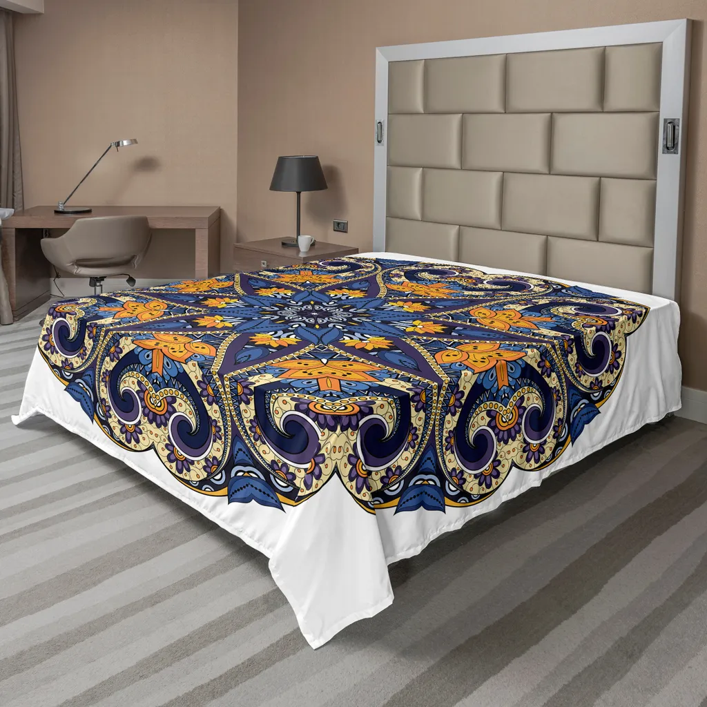 Grand drap de lit Mandala pour décoration de chambre ethnique 275x260