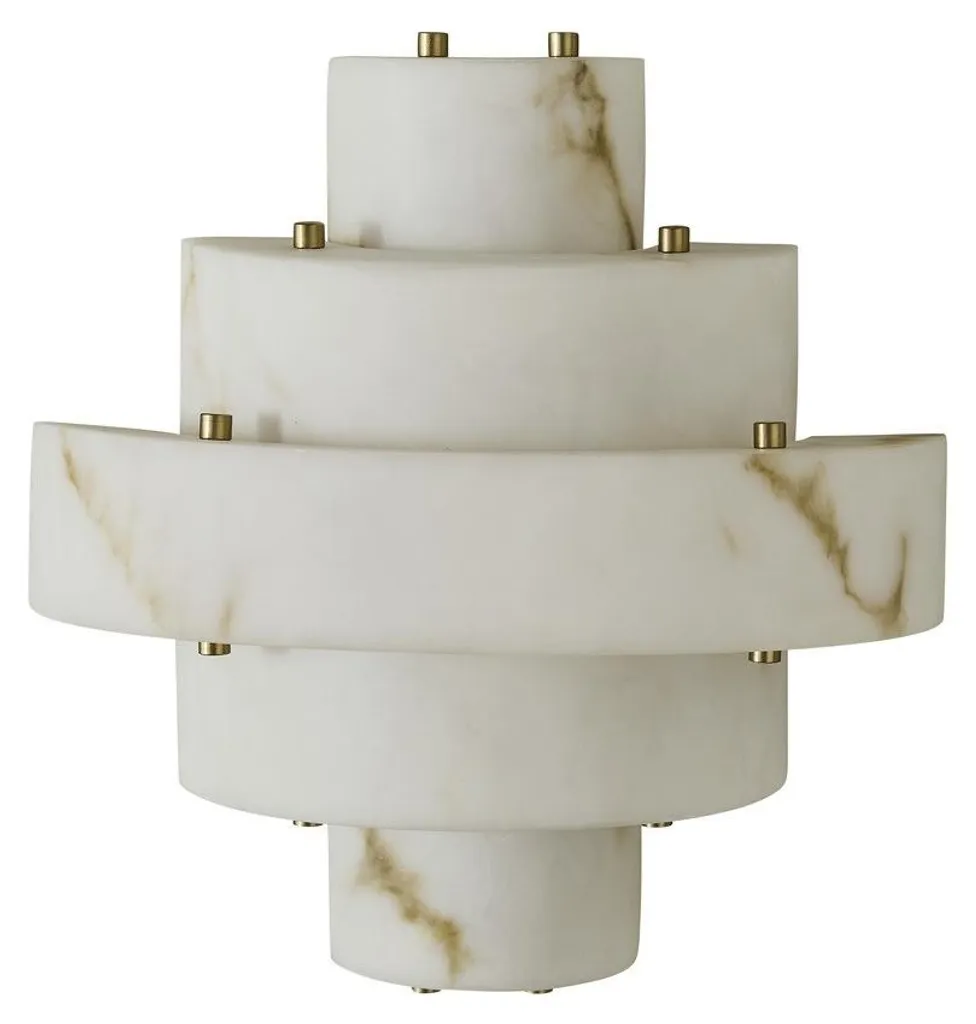Applique murale design SARA aspect albâtre blanc - Luminaire intérieur