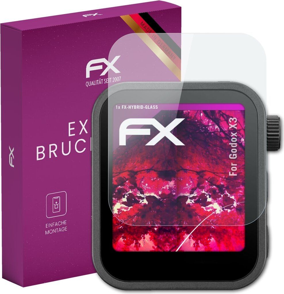 atFoliX FX-Hybrid-Glass Displayfolie kompatibel mit Godox X3 Glasfolie