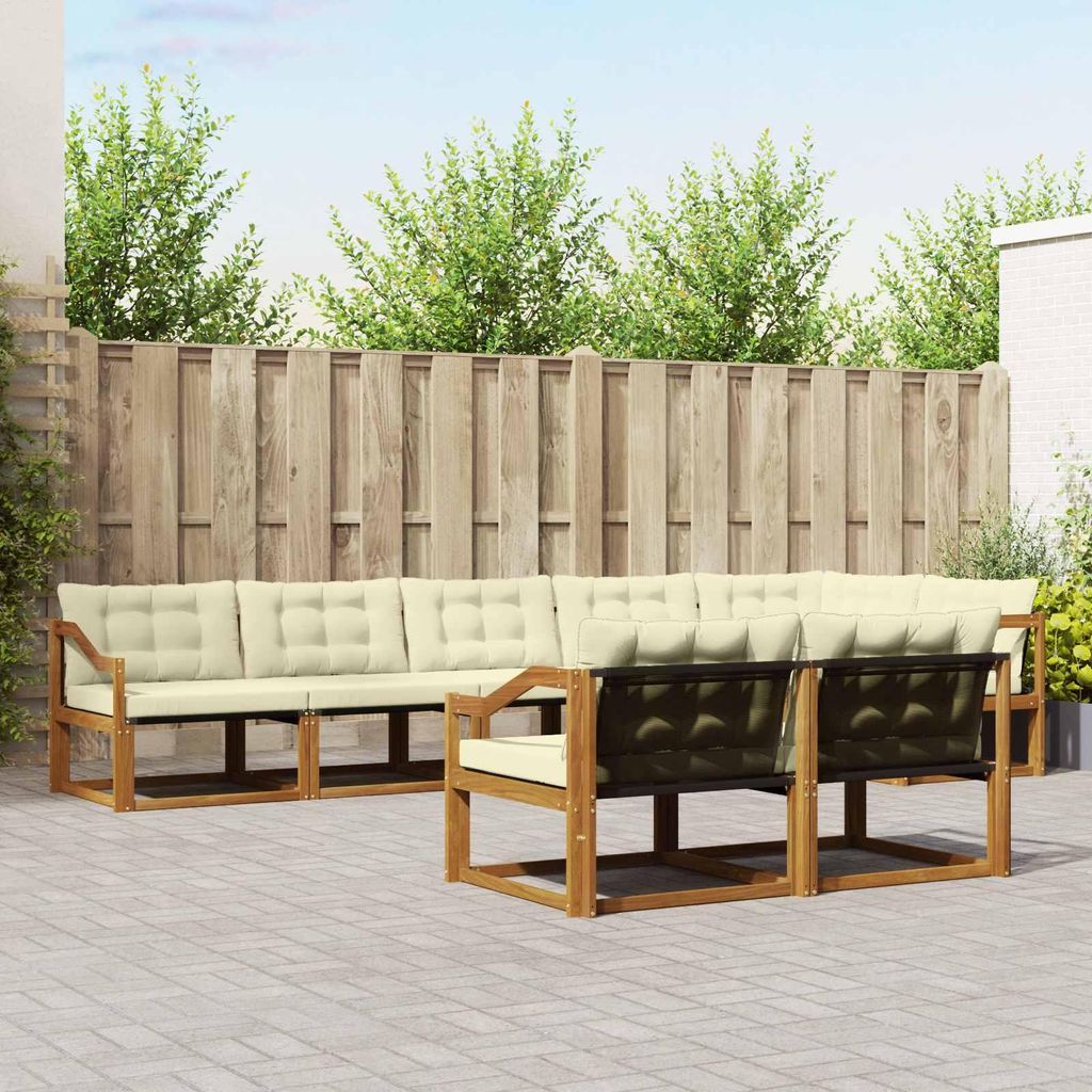 "Neues Produkt" Outdoor-Sofagarnitur ANTI-UV - CLORIS - mit Kissen - 8 pcs - Natur und Creme - Modern Gartensofas V852