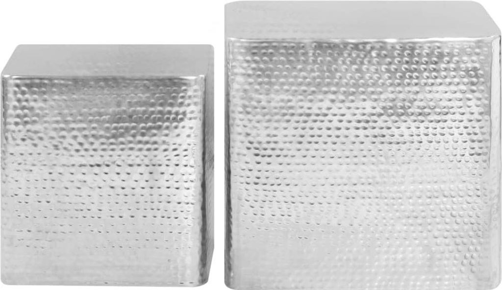vidaXL Couchtische 2 Stk. Silbern Aluminium