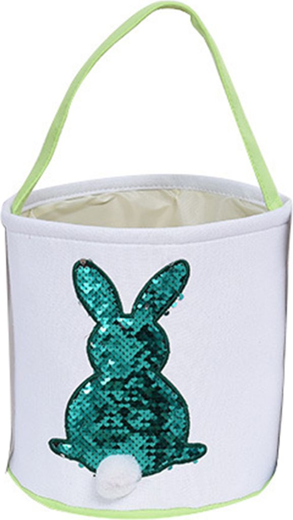 Osterspeicherkorb zartes Atmosphäre Canvas Bunny Muster Eiergeschenke für Festival-Grün