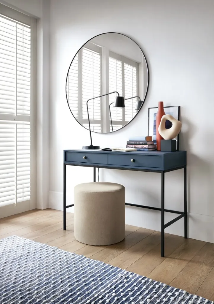 MINIO Coiffeuse Bureau MINIMAL Bleu Foncé - Console Design Modern Chic