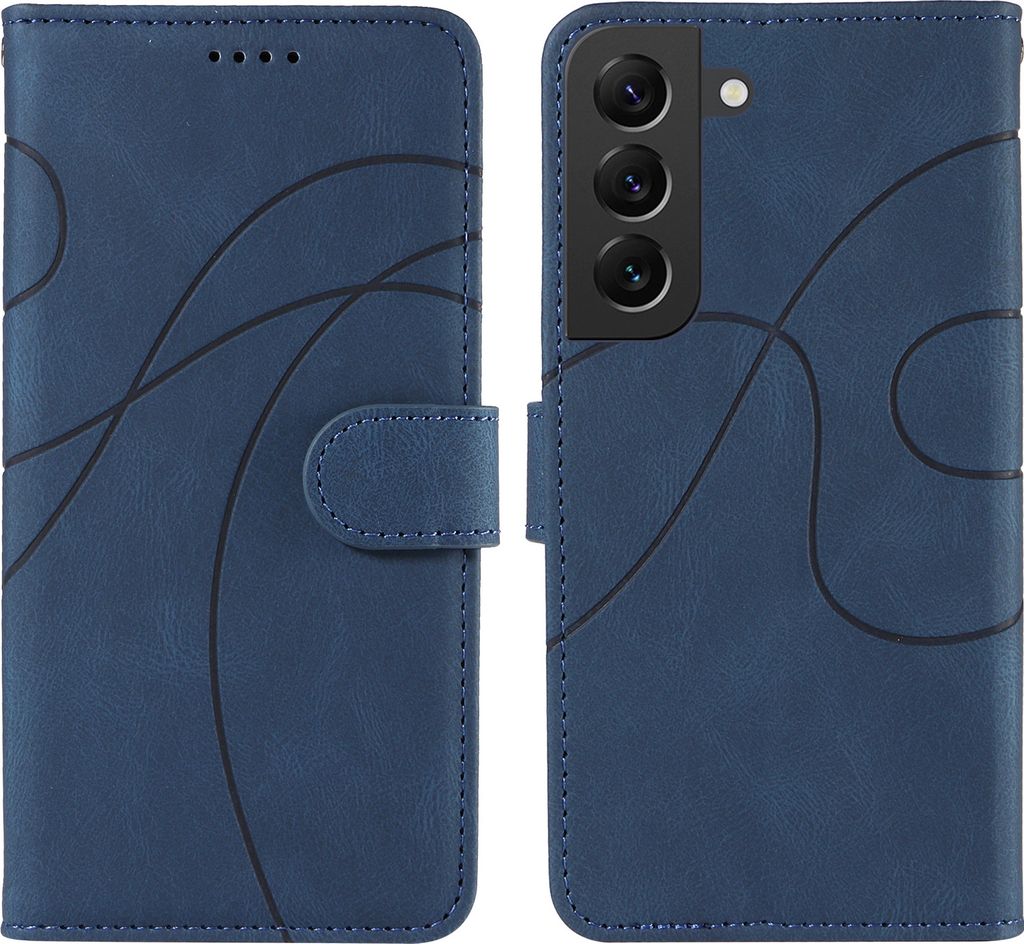 Brieftaschenetui für Samsung A05, Klapphülle aus Leder mit Standfunktion, Farbe: Blau