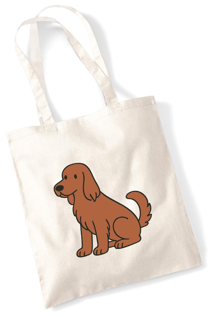 Huuraa Jutebeutel Irish Setter Comic Iri 10 Liter Natural Baumwolle Tasche Geschenkidee