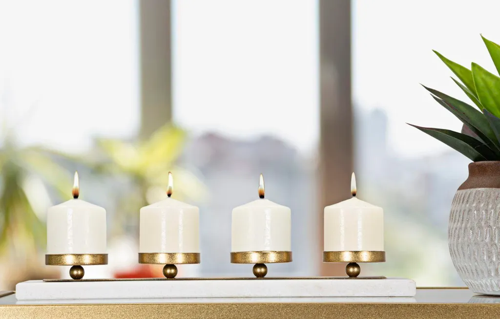 Porte-bougie Stable en Marbre : Solution Déco Chic pour Table 40cm - 5