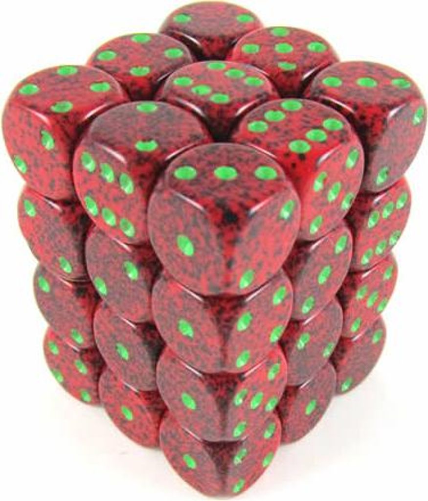 Chessex Erdbeer gesprenkeltes D6 12mm Würfelset (36 Stück)