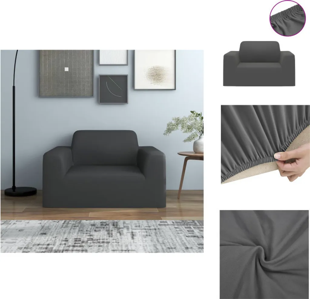 Fodera Divano vidaXL Jersey Antracite - Protezione Elegante e Stretch