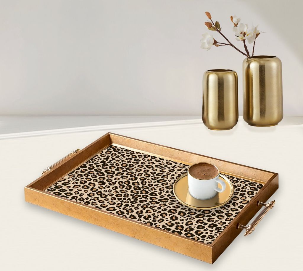 Evila Originals, TPEA9821, Tablett, Mehrfarbig, 100 % GLAS, 50 x 29 x 3,5 cm