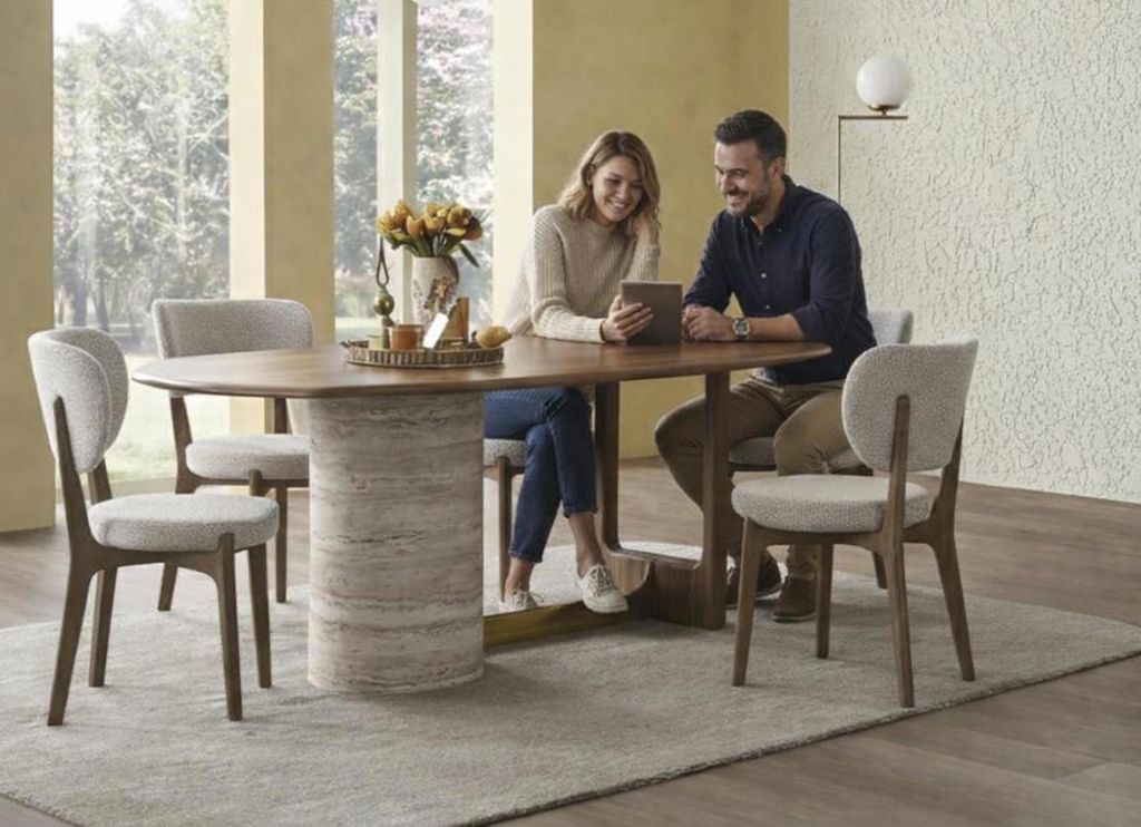 Esstischstühle Set Moderner Stil Beige Holzrahmen Weiche Polsterung
