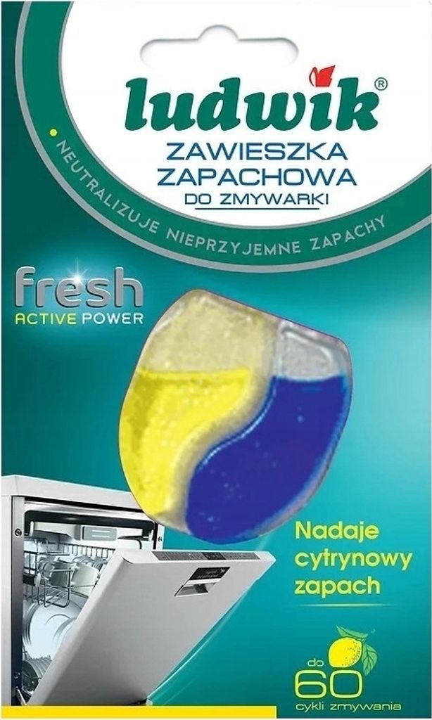 Ludwik, Odświeżacz do zmywarki Lemon, zawieszka, 6,6 ml Zdjęcie produktu 