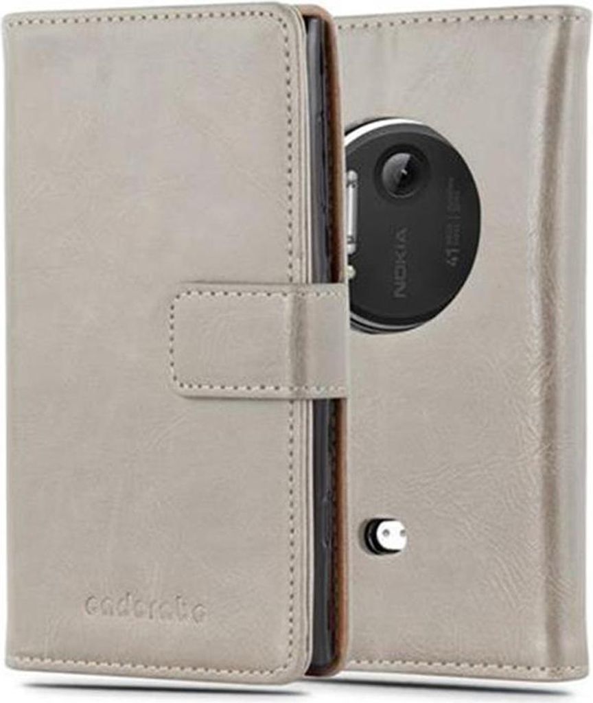 Cadorabo Hülle für Nokia Lumia 1020 Schutzhülle in Braun Handyhülle Book Tasche Case Etui Luxury