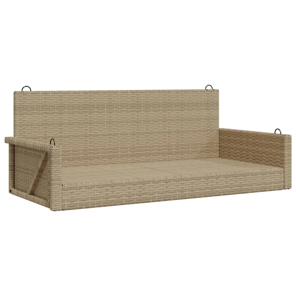 Panca Pensile di Lusso in Poly Rattan Beige | Eleganza Outdoor 119cm
