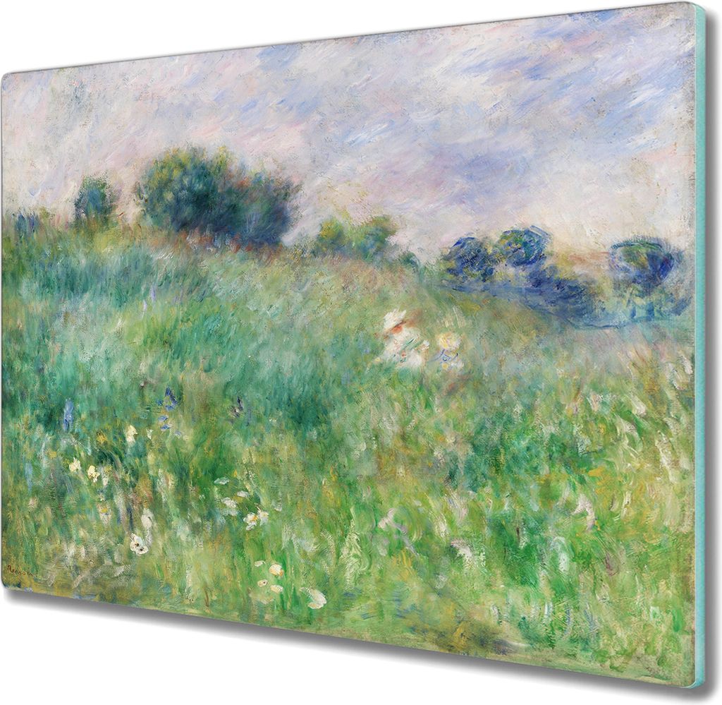 Coloray Hackbrett Küchenbrett Kochplattenabdeckung Schneidebrett Herdabdeckplatte 60x52 cm - Waldwiese Himmel