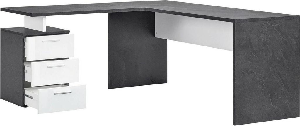 Schreibtisch Mark, Eckschreibtisch mit PC-Halterung, Mehrzweck-Bürotisch, platzsparender Multipositions-Schreibtisch, 100 % Italy, cm 160x60h75, S...
