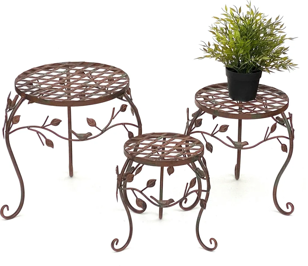 Support de Fleurs Stable en Métal pour Pots Lourds - Ensemble de 3 Prix