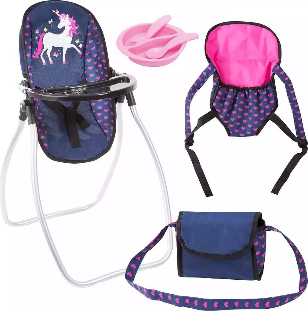 Set di accessori, blu/rosa con unicorno Immagine del prodotto 