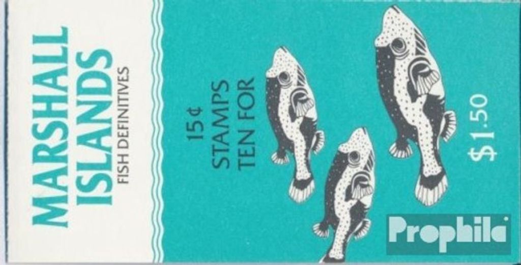Briefmarken Marshall-Inseln 1988 Mi 172D MH Markenheftchen postfrisch Fische