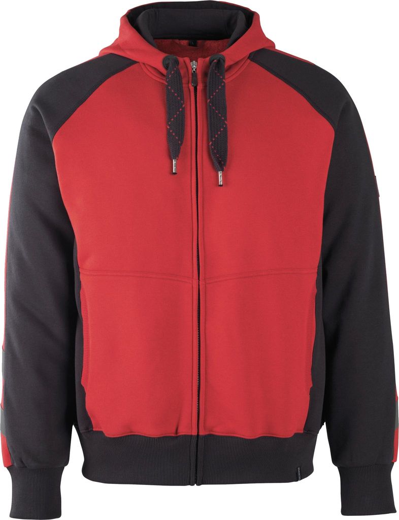 MASCOT Wiesbaden Kapuzensweatshirt Größe L, rot/schwarz | Packung (1 Stück)