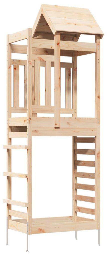 Hrací věž vidaXL, hnědá, 52,5 x 85 x 238 cm, masivní borové Obrázek produktu 