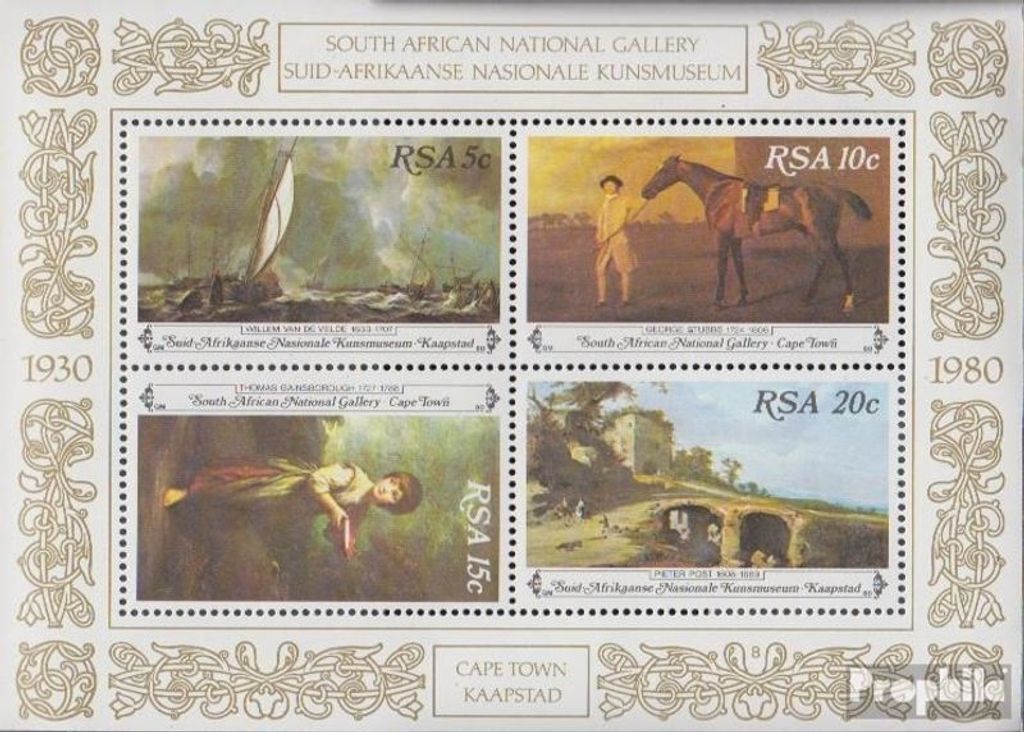 Briefmarken Südafrika 1980 Mi Block10 (kompl.Ausg.) postfrisch Nationalgalerie