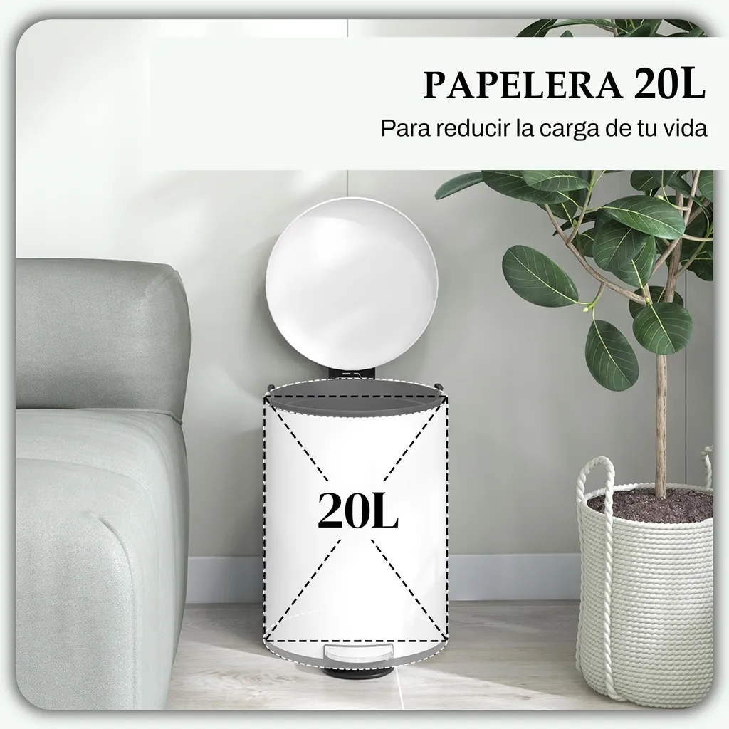 Poubelle de cuisine 20L idéale pour petits espaces et usage quotidien
