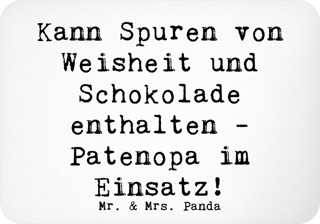 Mr. & Mrs. Panda magnet Spruch Patenopa und Weisheit - Weiß - Geschenk, Großvater, Kühlschrankmagnet, Patenschaft, Notizhalter, Patenkind, Verwa...