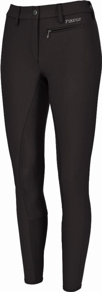 Pikeur Damenreithose " LUGANA STRETCH " 3/4 Mc Crown Gesäßbesatz, Micro-Power Größe - 44 Farbe - schwarz