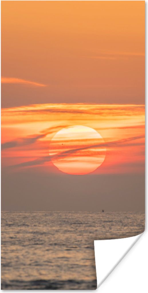 MuchoWow Poster Sonnenuntergang auf dem Meer 80x160 cm - Kinderzimmer