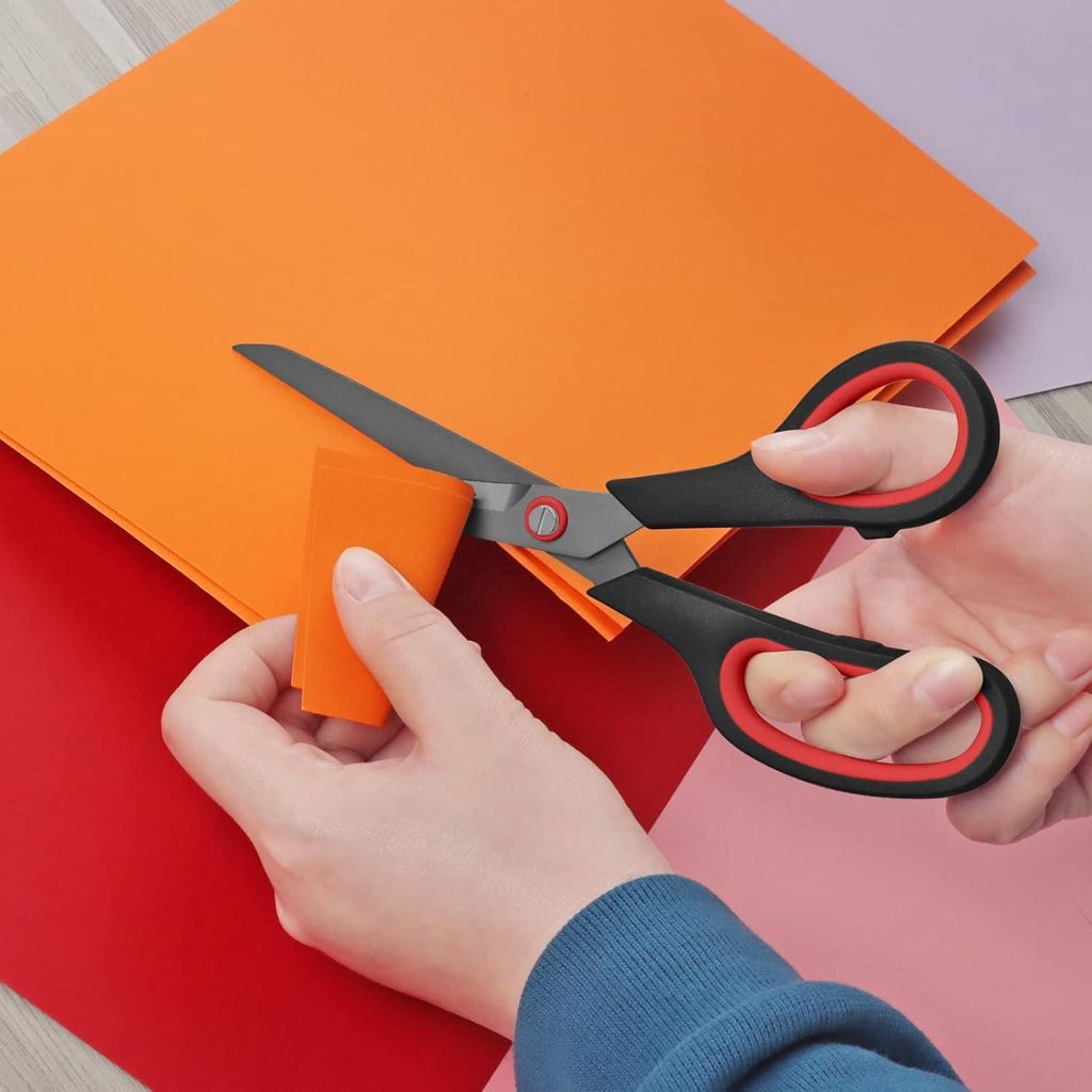 Schere Ultra Sharp Weiche Komfortgriffe Multifunktionales Set von 5 Schwarz-Rot