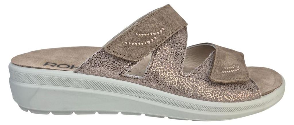 Rohde Velour earth bedruckt Pantolette Beige : 39 Produktbild 
