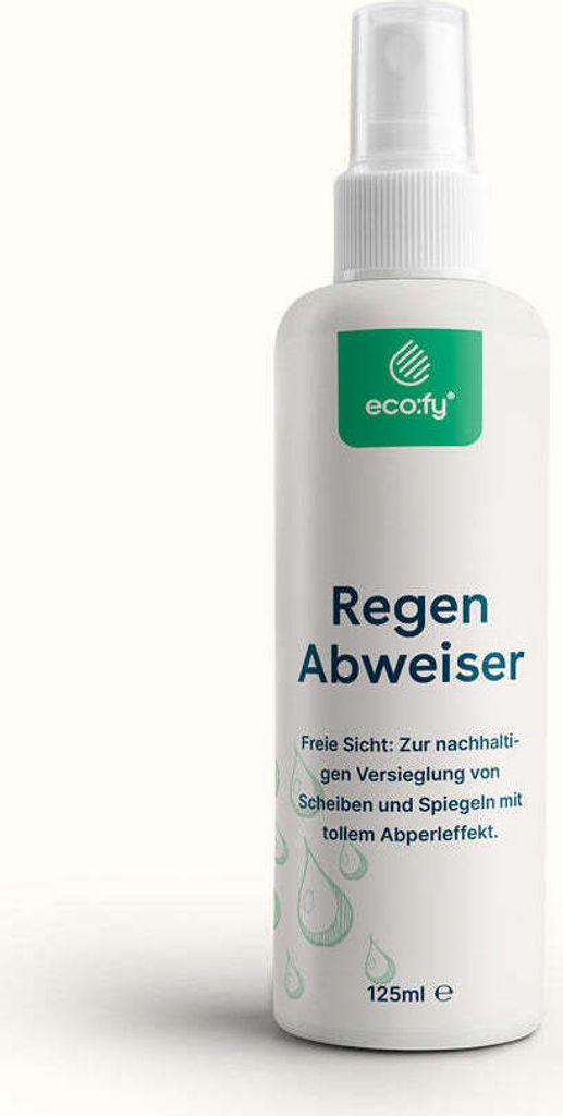 eco:fy Regen Abweiser für Scheiben Spiegel Helmvisiere mit Abperleffekt und Schmutzabweisung Scheibenversiegelung Glasversiegelung Regenabweiser