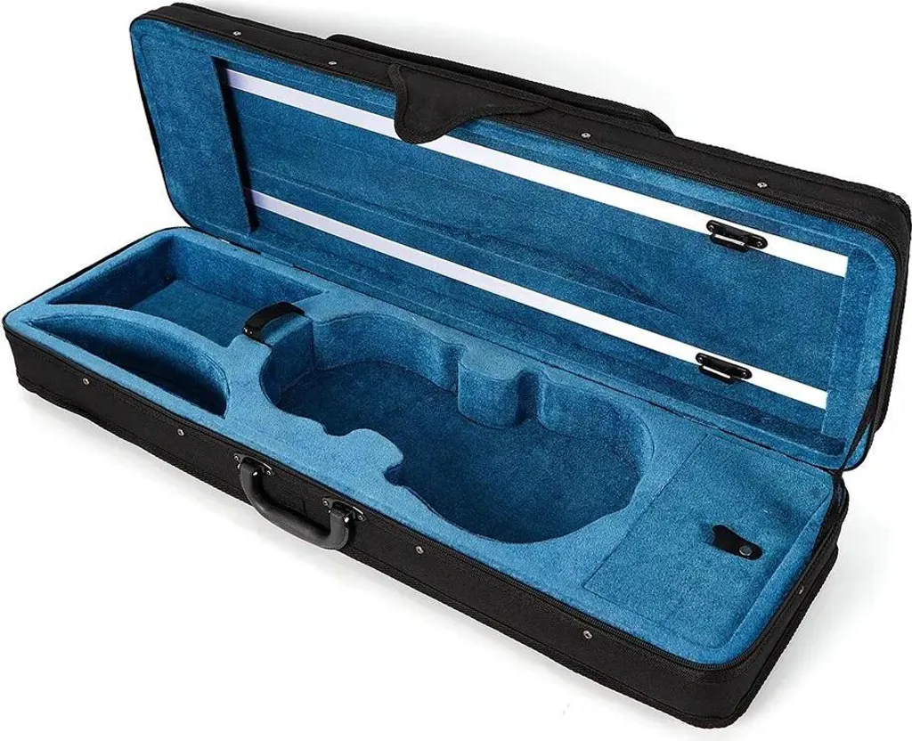 Custodia Violino 4/4: L'Eleganza della Tela Nera e Flanella Blu