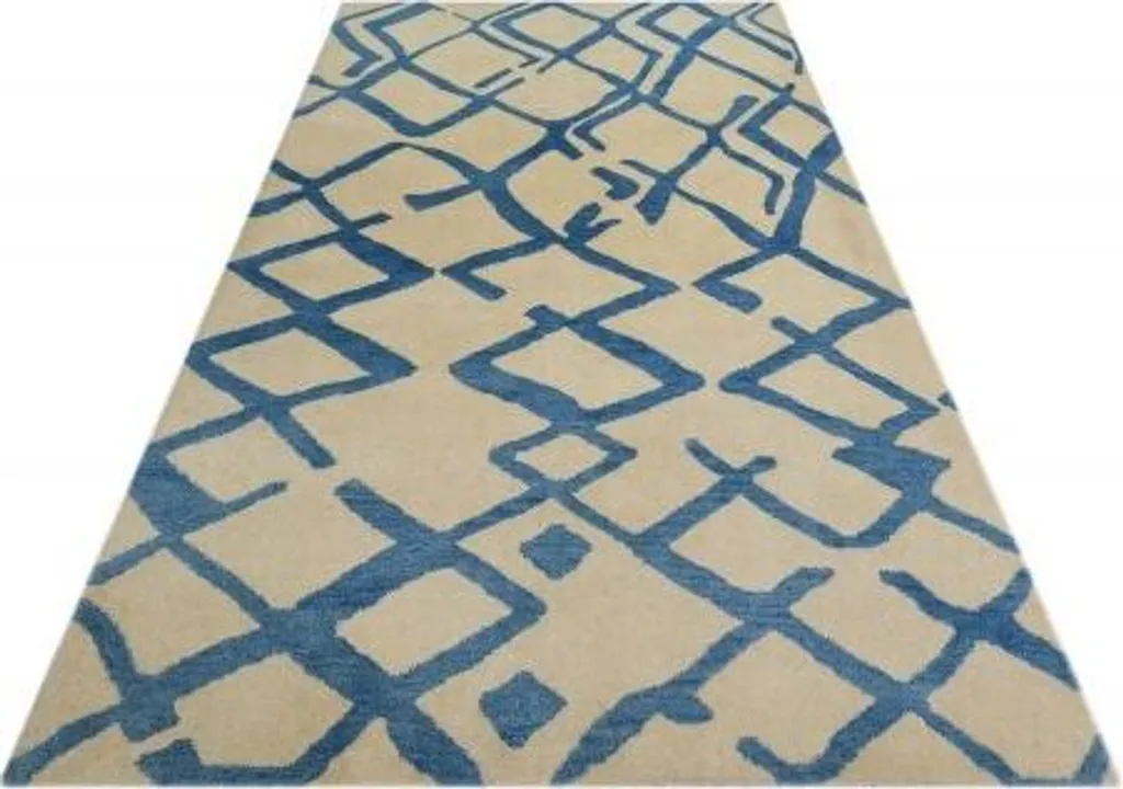 Tapis Laine Tuft 4605 Beige 153x244 cm - Texture Moelleuse et Confortable