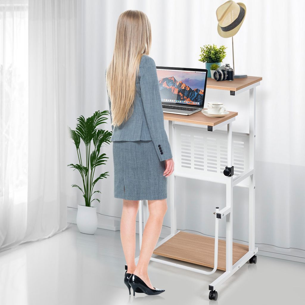 COSTWAY 2-in-1 Laptoptisch & Schreibtisch, Bürotisch auf Produktbild 2