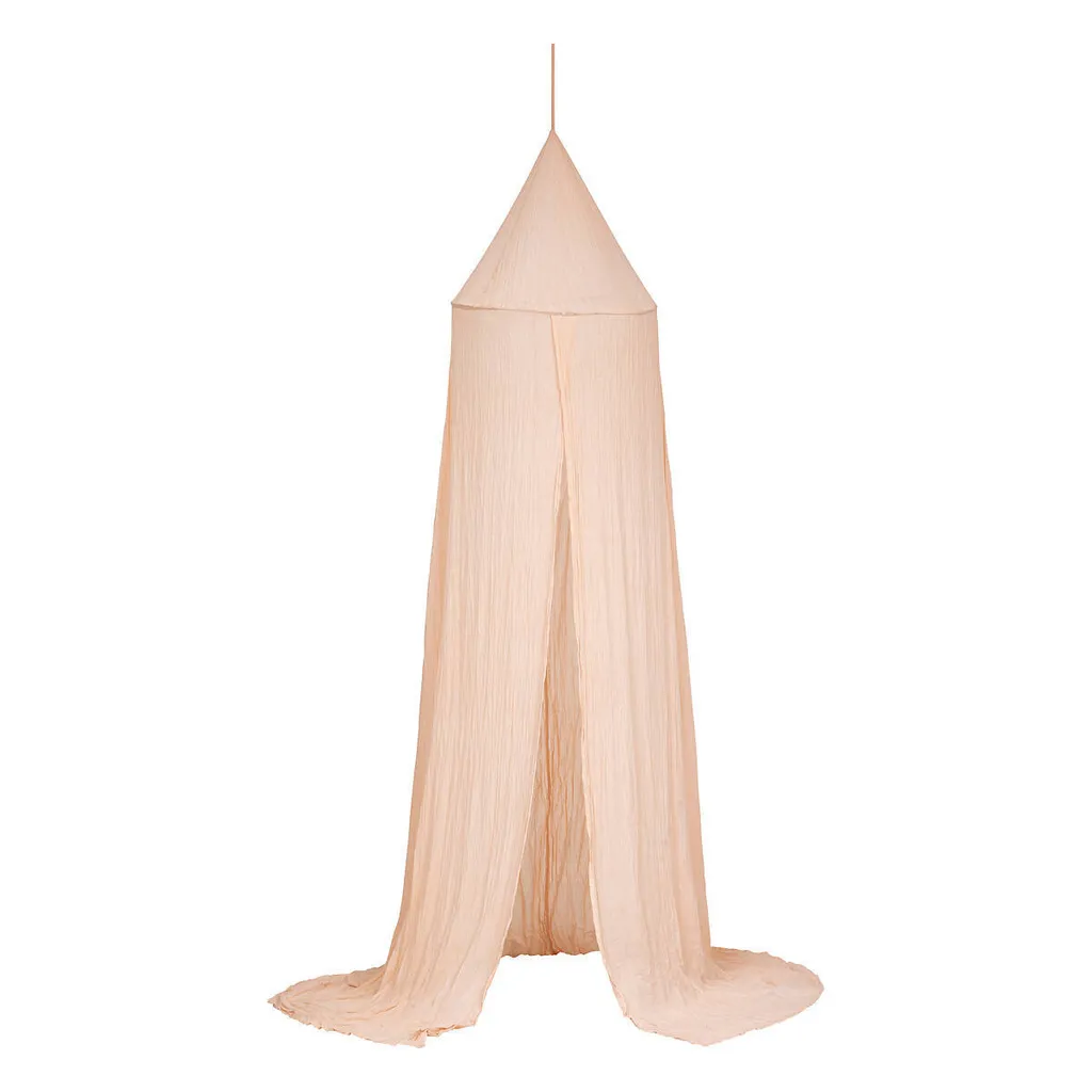 Moustiquaire de lit enfant en gaze de coton rose Lili, déco bohème