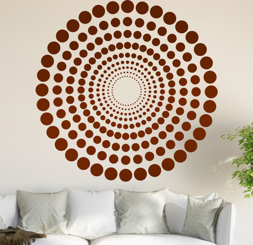 Kreis Ornament Wandtattoo in 6 Größen - Wandaufkleber Wall Sticker - Dekoration, Küche, Wohnzimmer, Schlafzimmer, Badezimmer