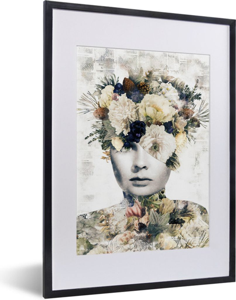 MuchoWow® MuchoWow® Gerahmtes Poster Frau - Blume - Produktbild 