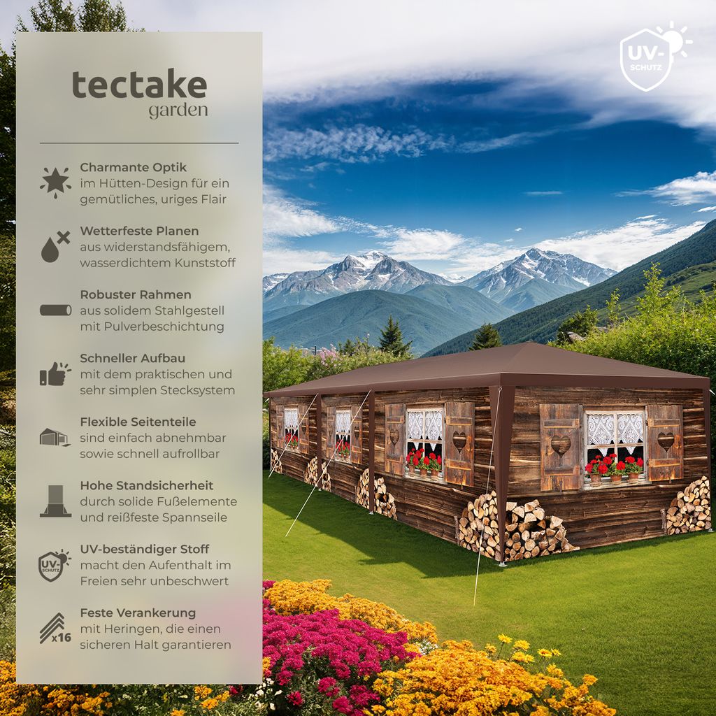 tectake® Almchalet pavilon ve 2 velikostech, zásuvný systém Obrázek produktu 