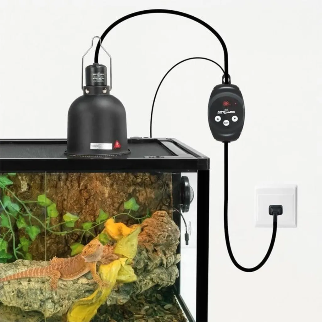 Lampe Chauffante pour Terrarium avec Thermostat Intégré Repti-Zoo 100W