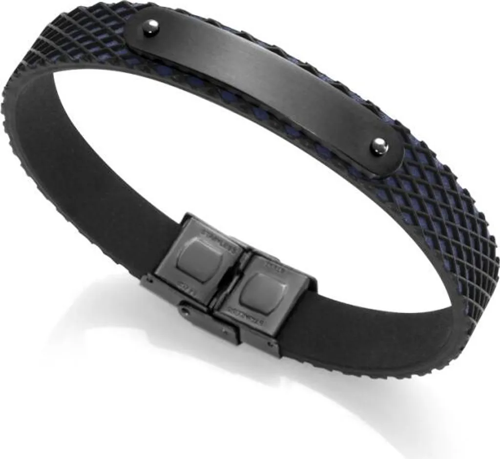 Bracciale Viceroy Fashion 75254P09010 Uomo: Vera Pelle e Acciaio Nero