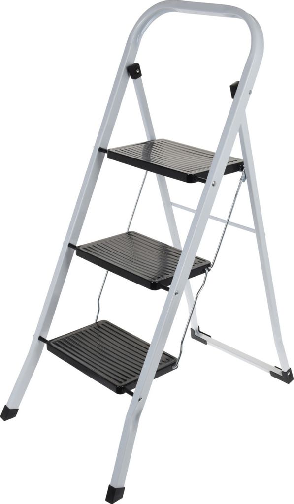 HOMESTYLING Kroky ocelové 3 schůdky bílé / černé Obrázek produktu 