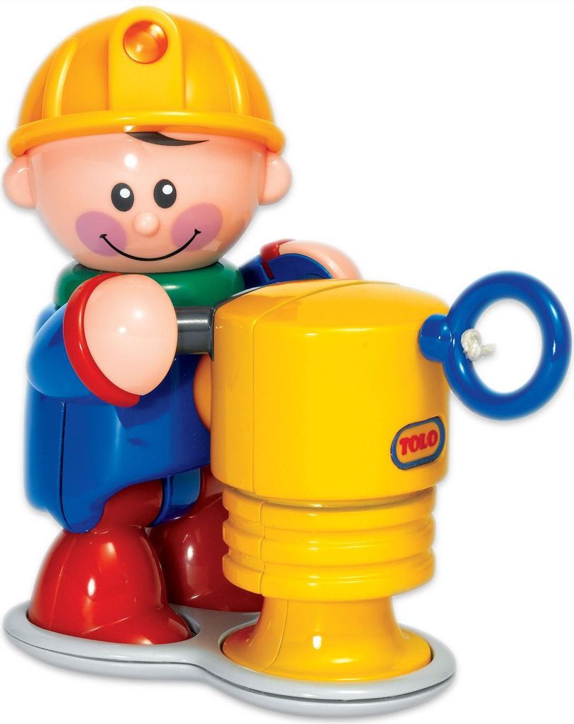 Tolo Spielfigur Straßenarbeiter mit Bohrmaschine - First Friends Spielzeug