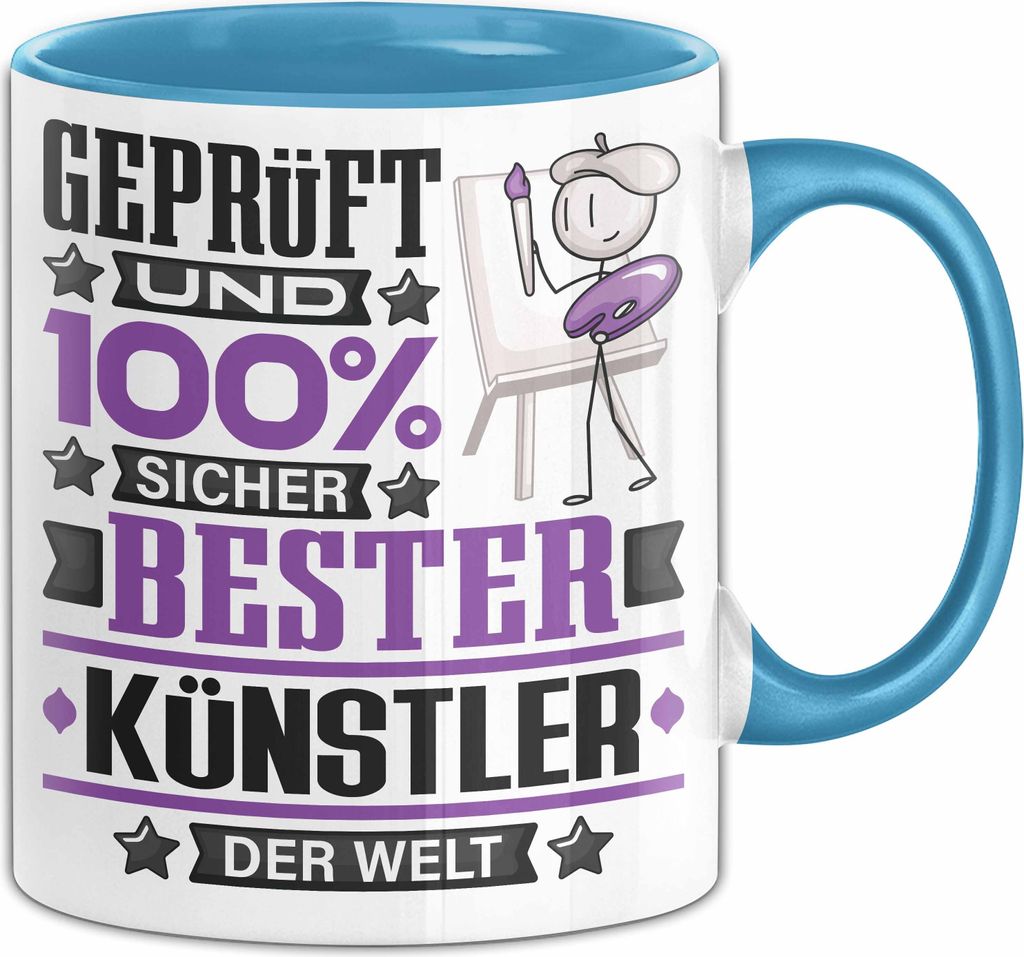 Künstler Geschenk Lustiger Spruch für Künstler Geschenkidee Bester Künstler Der Welt (Blau)