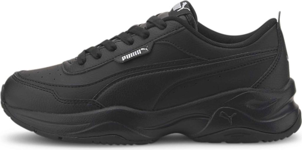 A black Puma Cilia Mode sneaker shown from the side.