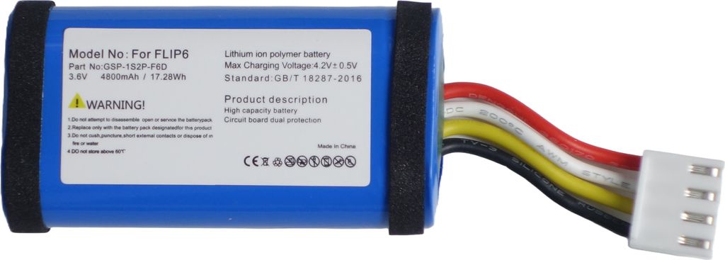 Akku für JBL FLIP 6 Lautsprecher GSP-1S2P-F6D 4800mAh 3,7V