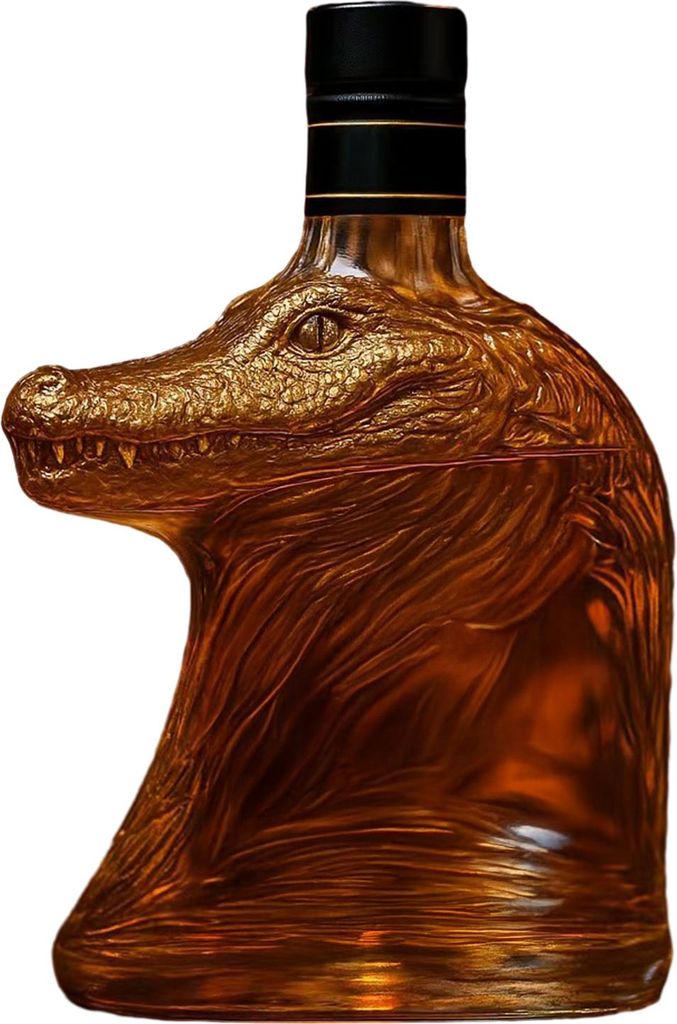 Krokodilkopf-Weinkaraffe aus Glas, Schnapsflasche für Whisky, Wodka, Bier, handgefertigt, künstlerischer Getränkebehälter aus Glas, Dekoration ...