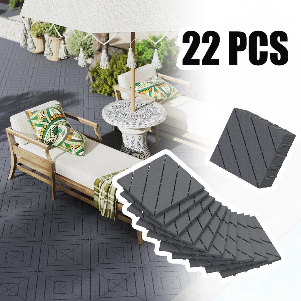 YARDIN PE Modulaire terrastegels voor balkon, patroon 3 Productafbeelding 