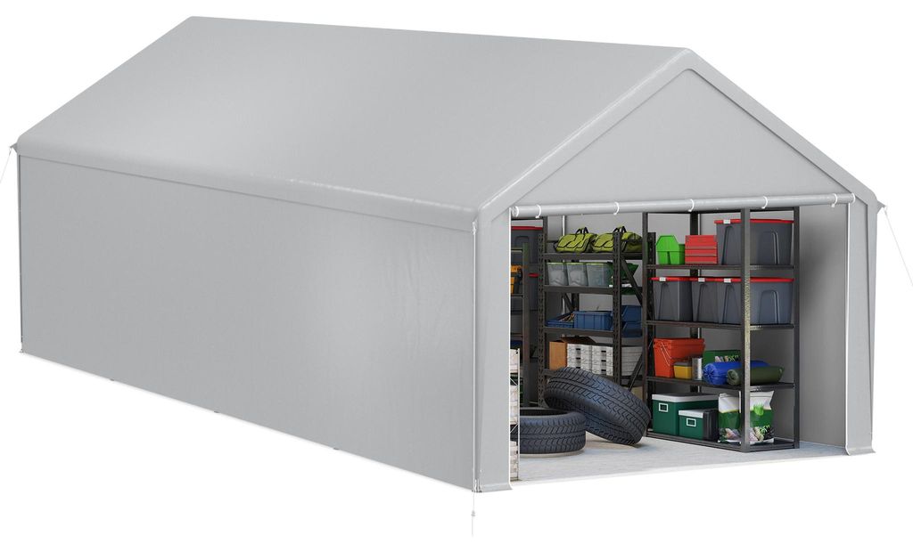 QEENTOE, garage per tende da campeggio, carport 4x8 metri, Immagine del prodotto 