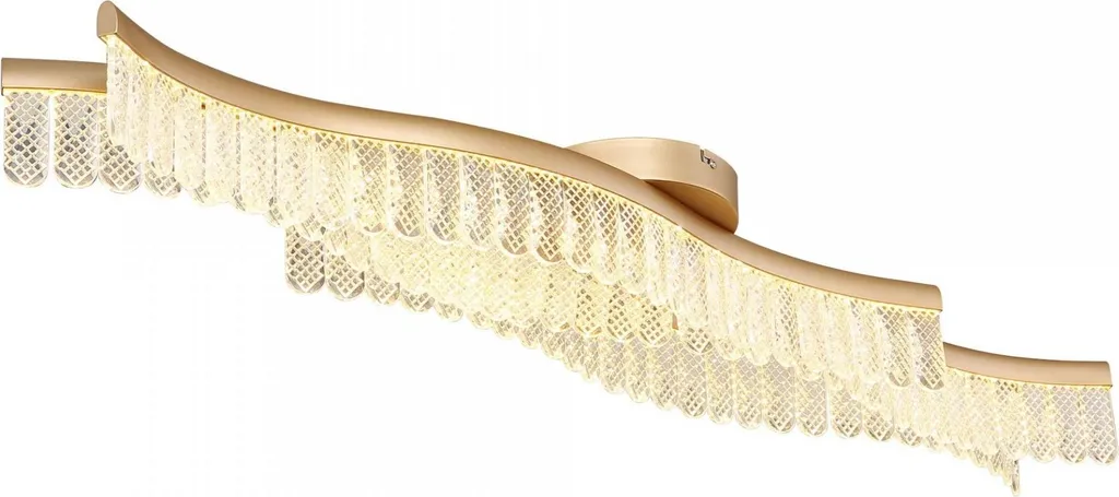 Plafonnier Design Or en Cristal Clair 108 cm - Éclairage LED Prestance XL